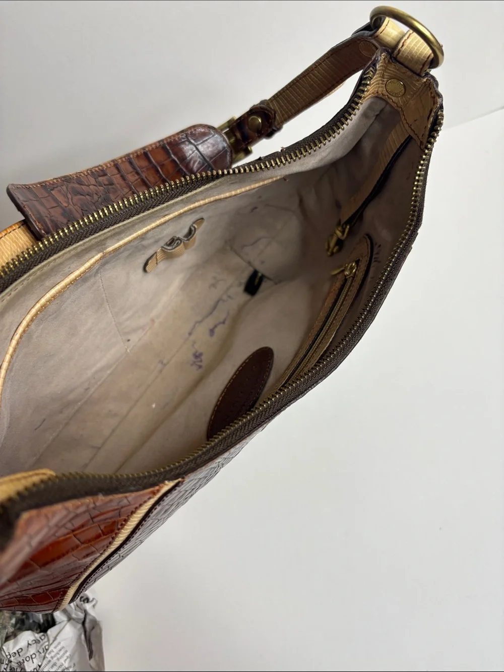 Brahmin croc embossed
